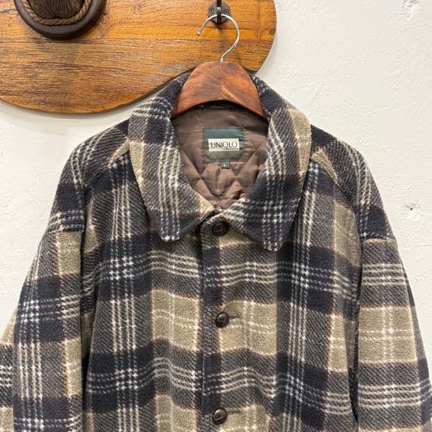 L) Old UNIQLO Plaid Quilted Lined Jacket