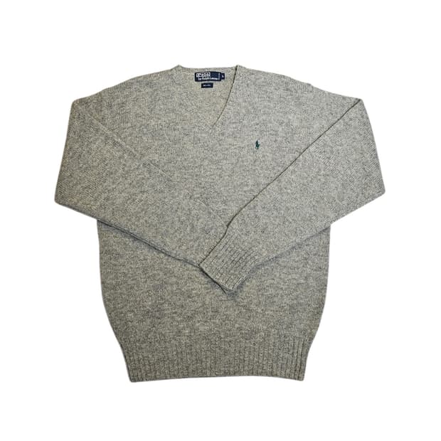 폴로 랄프로렌 브이넥 울 니트