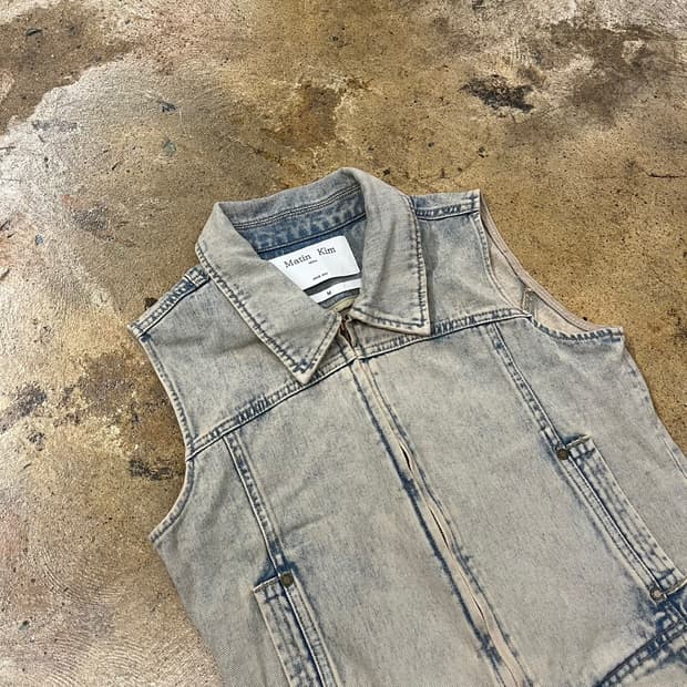 마뗑킴 청 데님 민소매 조끼 자켓 