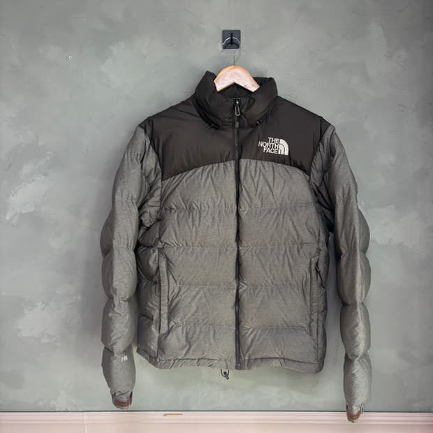 노스페이스 700 눕시 구스다운 패딩 그레이 브라운