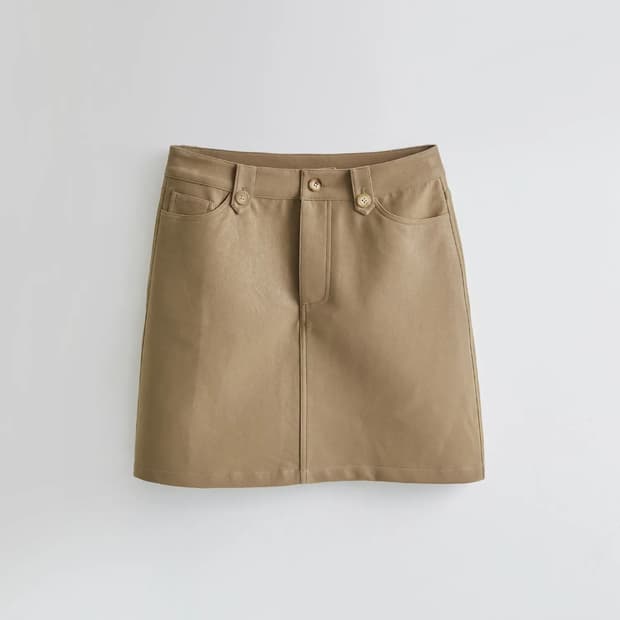 하네 클래식 미디 스커트 Nubuck Beige