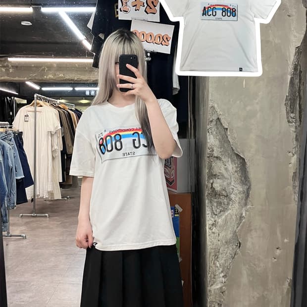 나이키 ACG 프린팅 반팔 티셔츠 화이트 L  #csz3896