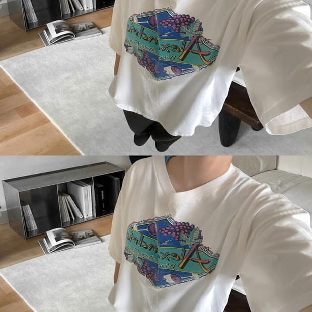 빈티지 1/2 프린팅 티셔츠 (Man XL) AB0831