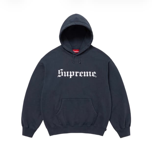 슈프림 올드 잉글리시 후드티 네이비 새상품 판매합니다