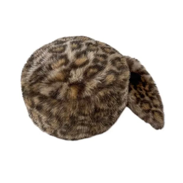 Papillon 레오파드 테일 퍼 햇