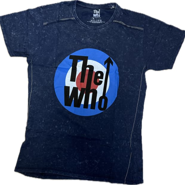 THE WHO Target Logo 스노우 워싱 반팔 티셔츠 (네이비)