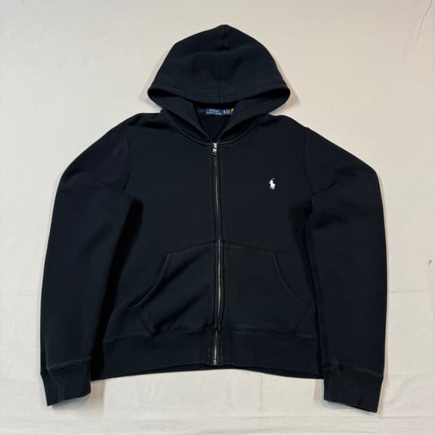 여XL) 폴로 랄프로렌 블랙 후드 집업 신형 큐알탭