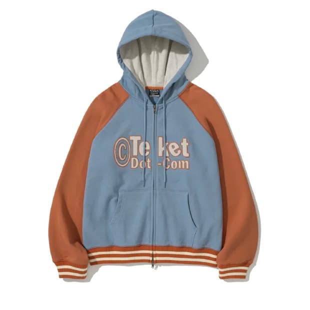 테켓 Tilted Zip-Up Hoodie Orange