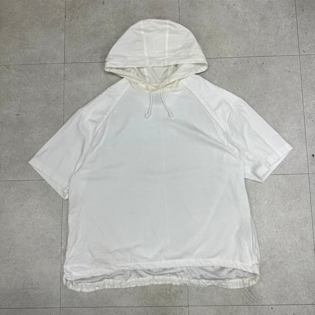 준지 후드 반팔 오버핏 M (가슴단면 73) 면+나일론+폴리