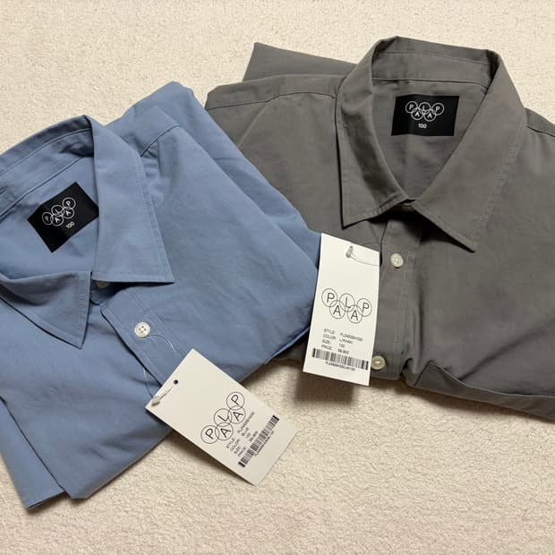 [L] 팔랩(PALAP) 내츄럴 크링클 포플린 오버핏 셔츠 (블루/카키)