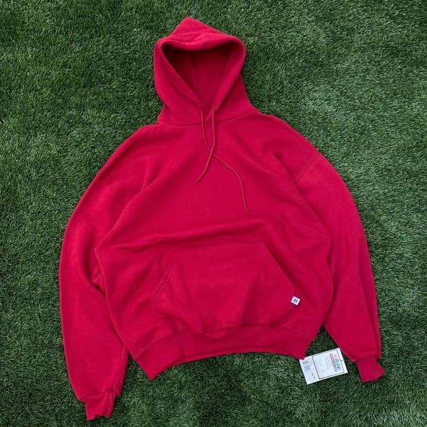 [XL] 데드스탁 90s 빈티지 러셀 후드 레드