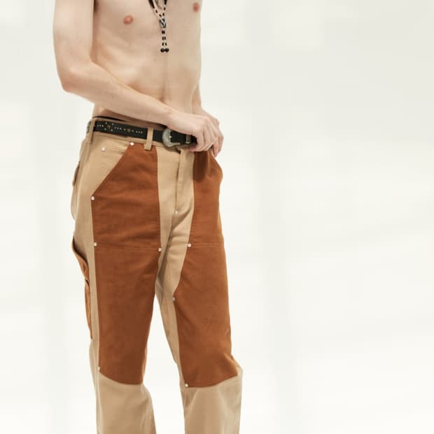 앤더슨벨 스웨이드 패치 와이드 팬츠(M)