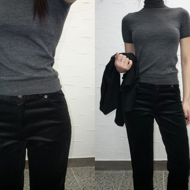 turtleneck short sleeve knit