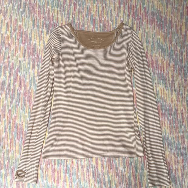 베이지 스트라이프 이너 티셔츠