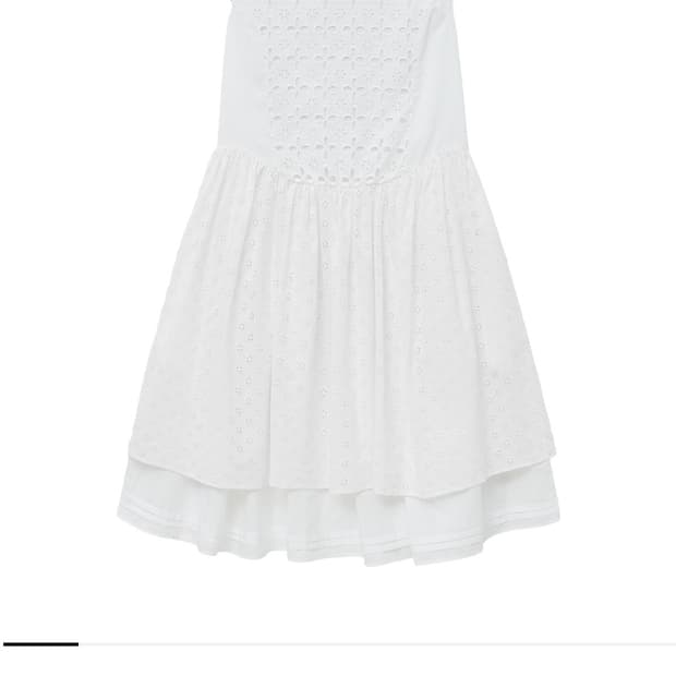 (무배)클로르 BIG EYELET GATHER DRESS - WHITE 