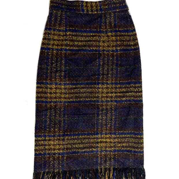 vintage 울 프린지 스커트 