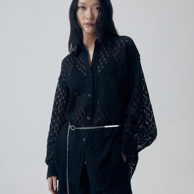 트리밍버드 Lace Embellished Set-up Shirt