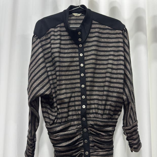 button stripe cardigan 