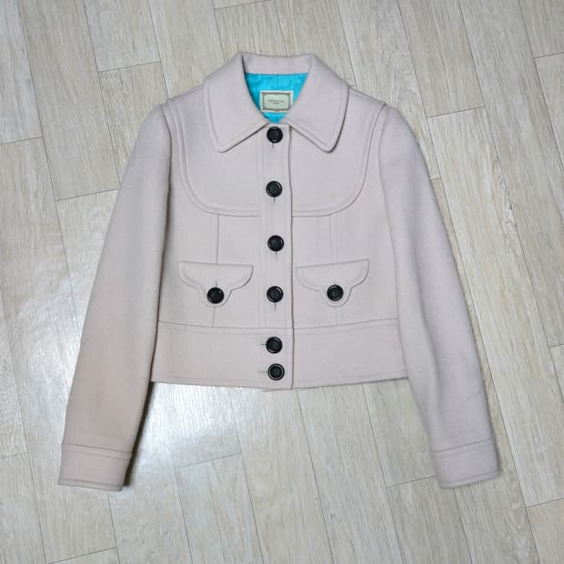 RENEEVON 울혼방 연베이지 크롭 자켓