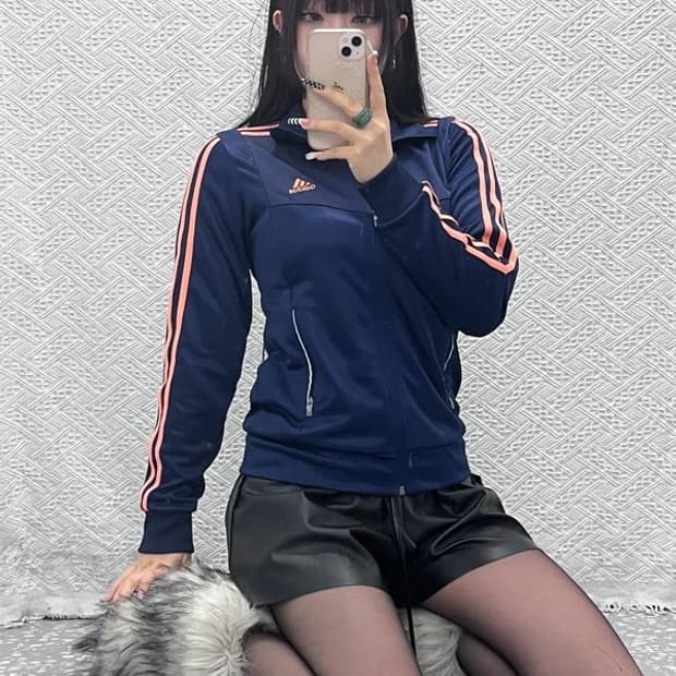 아디다스 올드스쿨 Y2K 레트로 핑크삼선 져지 집업 90 C10254