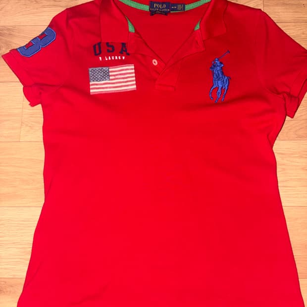 폴로 빅포니 레드 반팔 티셔츠