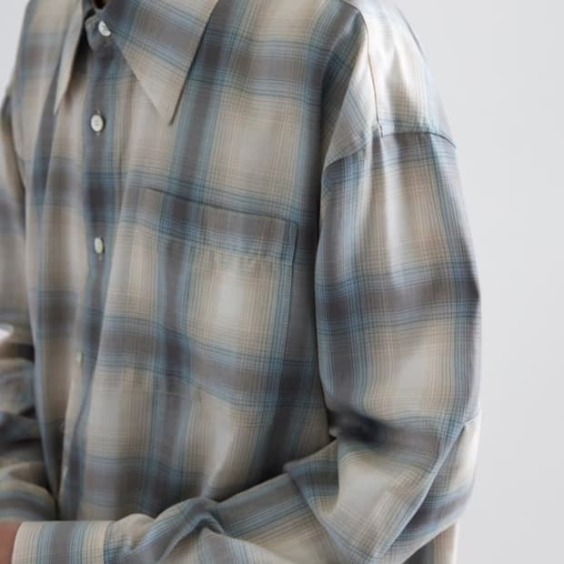 해칭룸 아카이브 셔츠 블루 옴브레 2