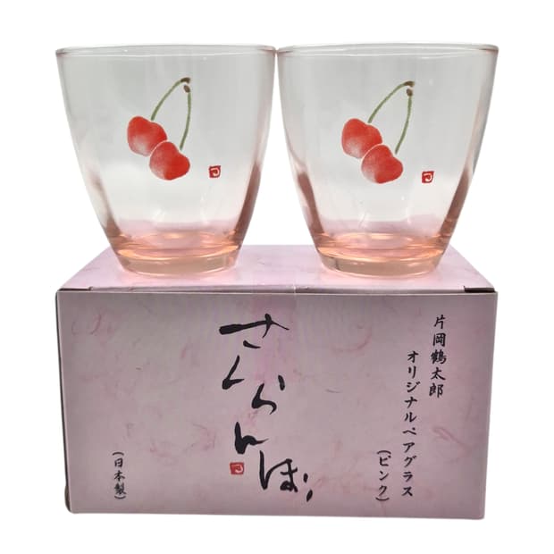 00s 카타오카 츠루타로 스월 체리 글라스 2p