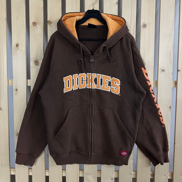 (M) 디키즈 빅로고 브라운 후드집업