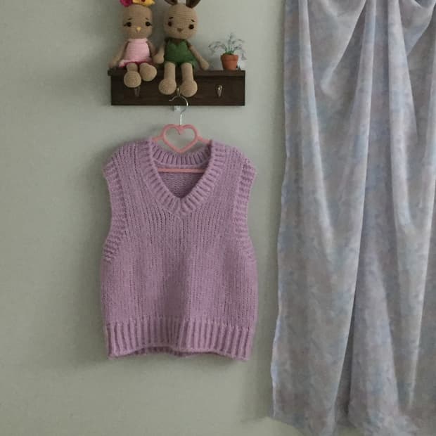 보라 니트 조끼