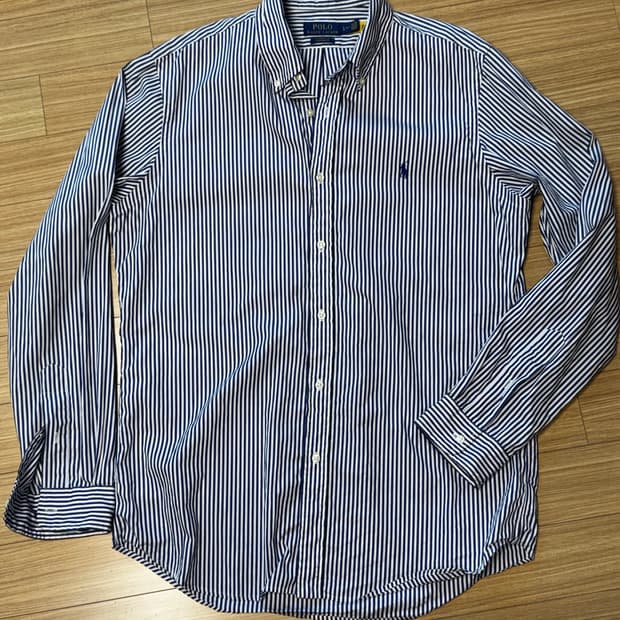 폴로 블루 스트라이프 셔츠 커스텀핏