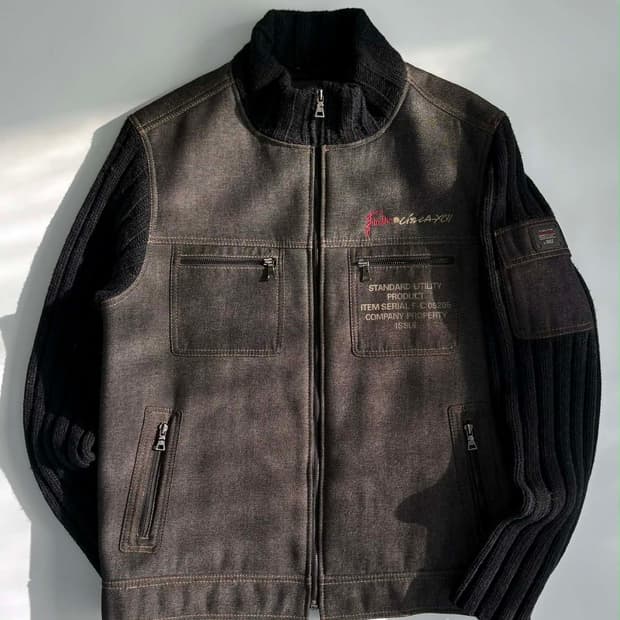 [100] 후부 03s 올드스쿨 니트 집업 자켓