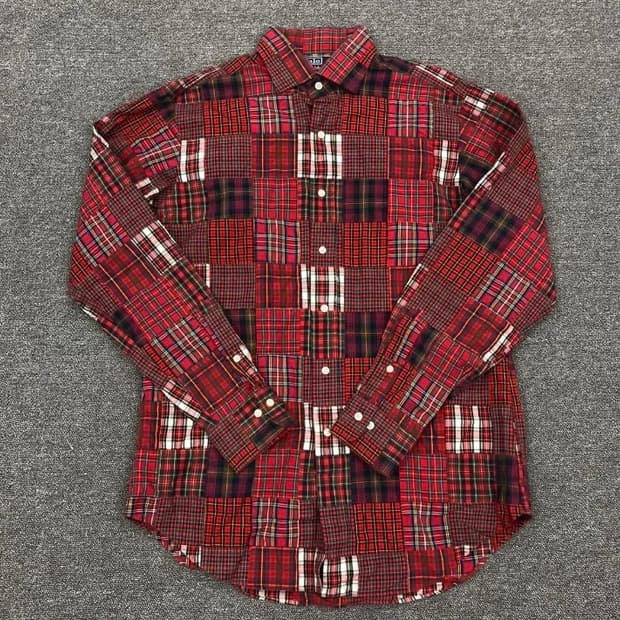 폴로 패치워크 체크 셔츠 M