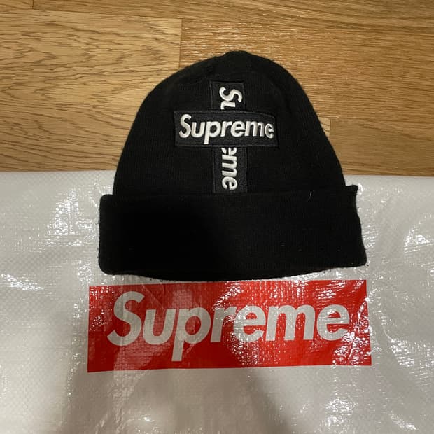 *급처* 슈프림 크로스 박스로고 비니 + 리유저블 백