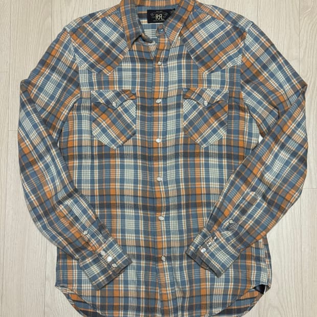 RRL 플란넬 체크 웨스턴 셔츠