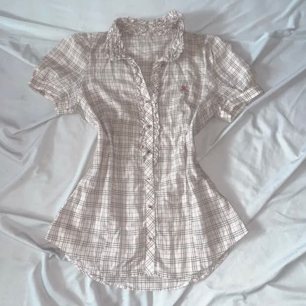 버버리 burberry 핑크 셔츠 블루라벨 오월빈티지 노바체크 버버리셔츠