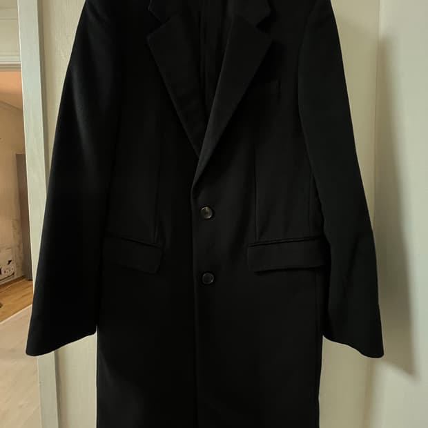 솔리드옴므 캐시미어100% 블랙 롱코트 급처 우영미