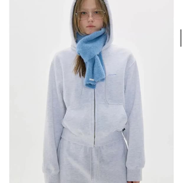 로우클래식 플리스 라인 집업 후디 라이트 멜란지 그레이S