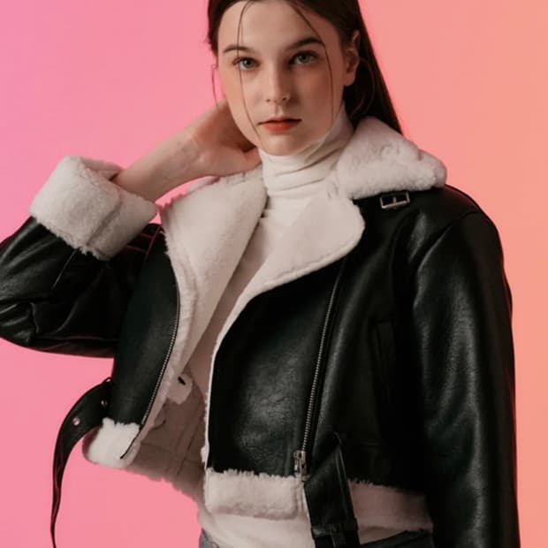 콜릿 크랙 크롭 덤블 무스탕 양털 플리스 자켓 무스탕