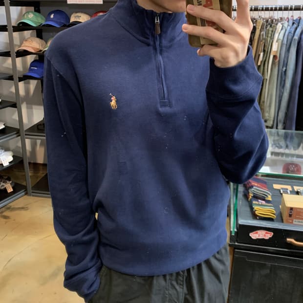 [L,XL/정품] 폴로 랄프로렌 네이비 하프 반집업