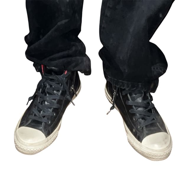 Converse X John varvatos 레더 하이탑 검빨