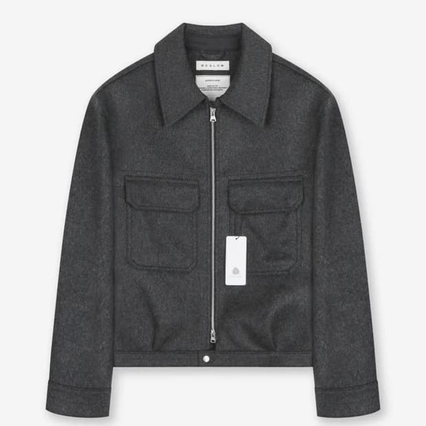 비슬로우 캐시미어 밀리터리 자켓 멜란지그레이XL