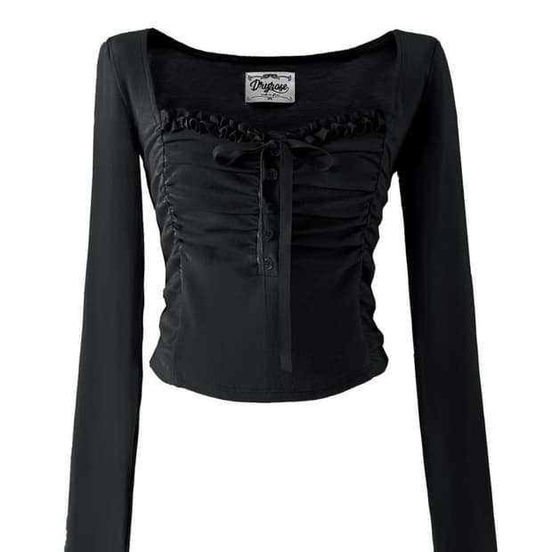 드라이로즈 셔링 레이스 버튼 탑