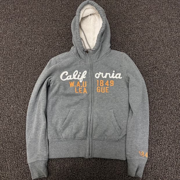 후아유 캘리포니아 여성 털 후리스 후드집업 그레이 S