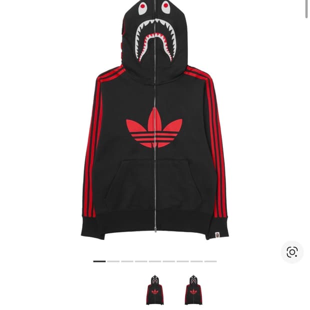 아디다스 x 베이프 얼티밋 샤크 후드 블랙 - KR 사이즈 s