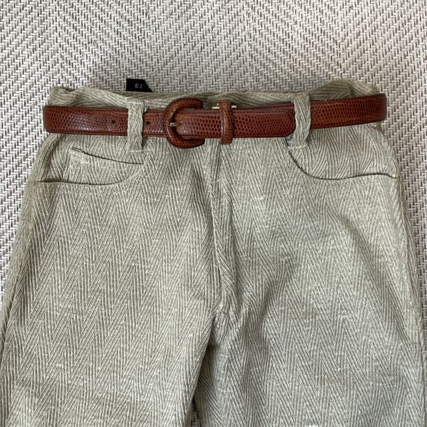 빈티지 크로커다일 브라운 벨트 