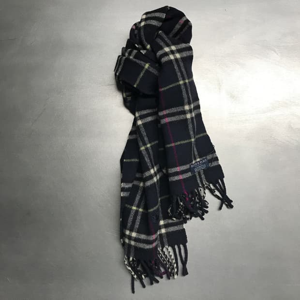 버버리 정품 램스울 머플러 네이비