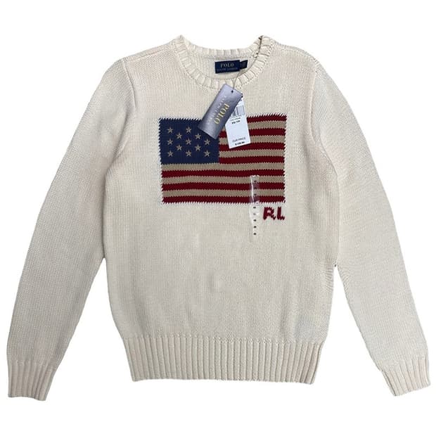 [새상품] 폴로랄프로렌 성조기 니트 화이트 XS