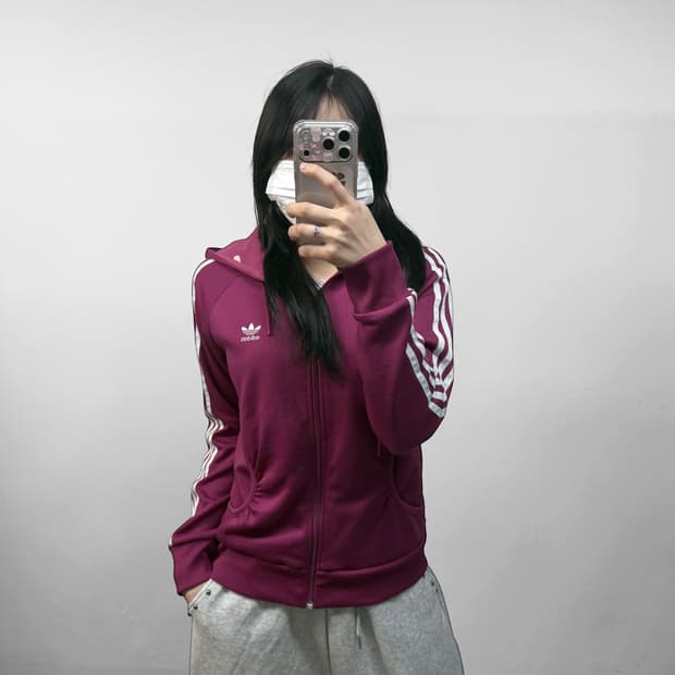 아디다스 후드 플락 트랙탑 후드집업 퍼플 마젠타