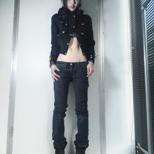 MARS gold button crop jacket