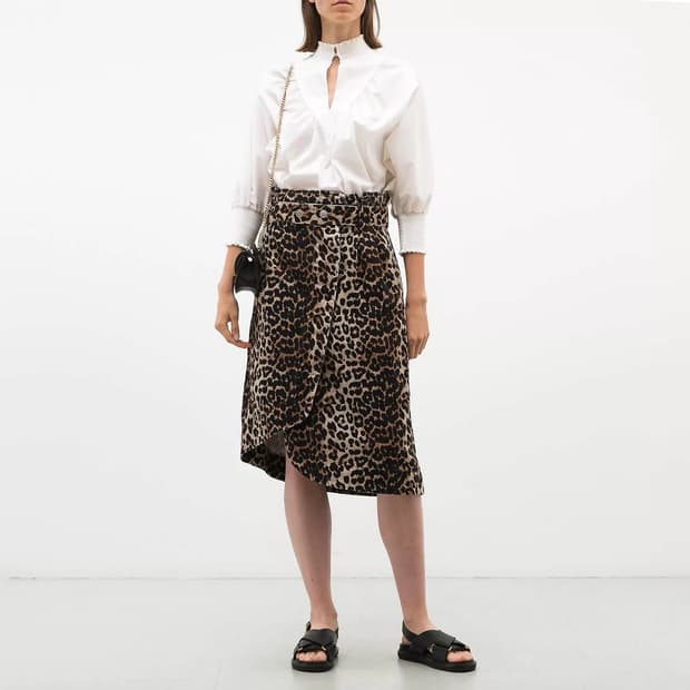 Ganni 레오파드 스커트